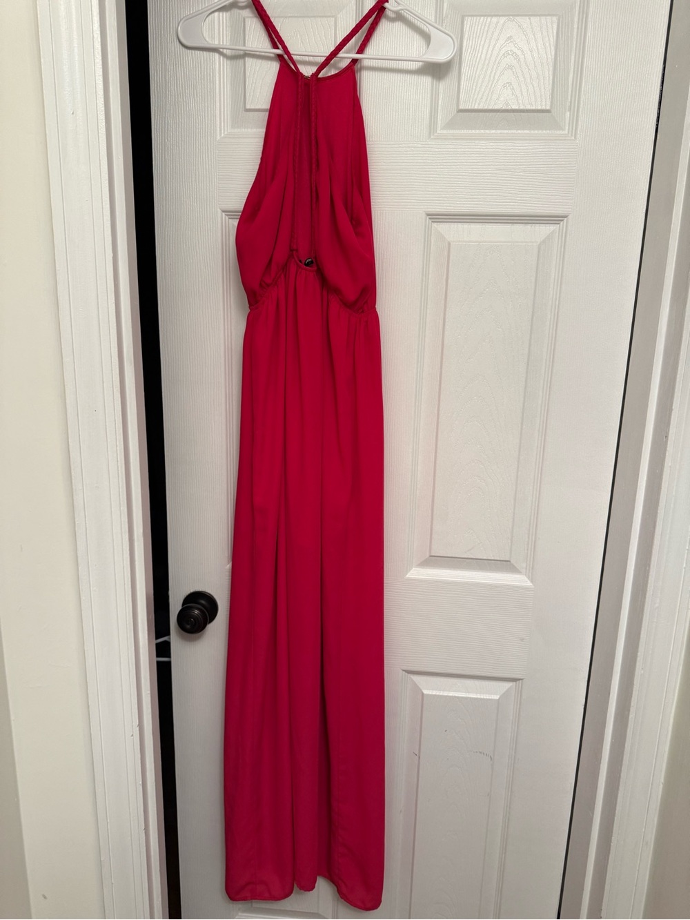 Doe & Rae Fuchsia Halter Maxi Dress